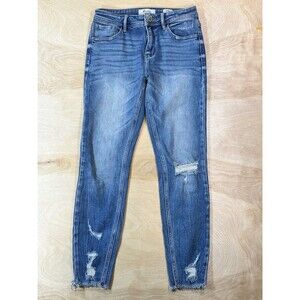 KanCan Signature Mid Rise Ankle Skinny Jean Distressed Womens Jeans Size 25